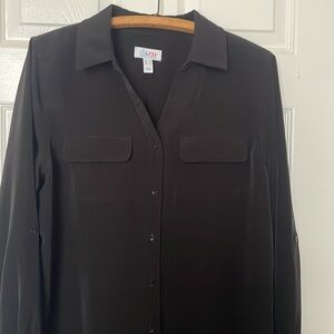 Black oversized button down- medium